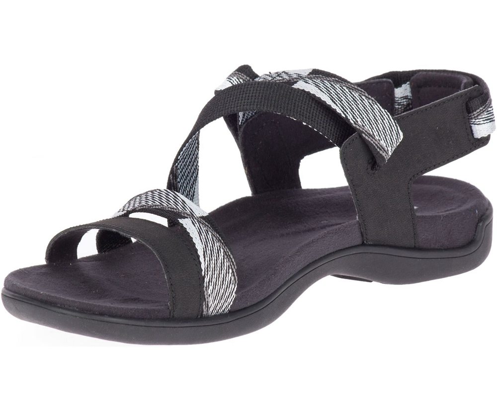 Sandálias Senhora - Merrell District Mendi Backstrap - Pretas/Branco - DGR763084